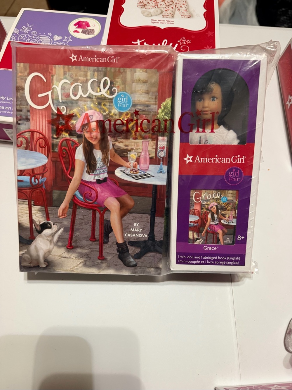 NRFB American Girl GRACE Thomas Mini Doll & Book Set- Pristine